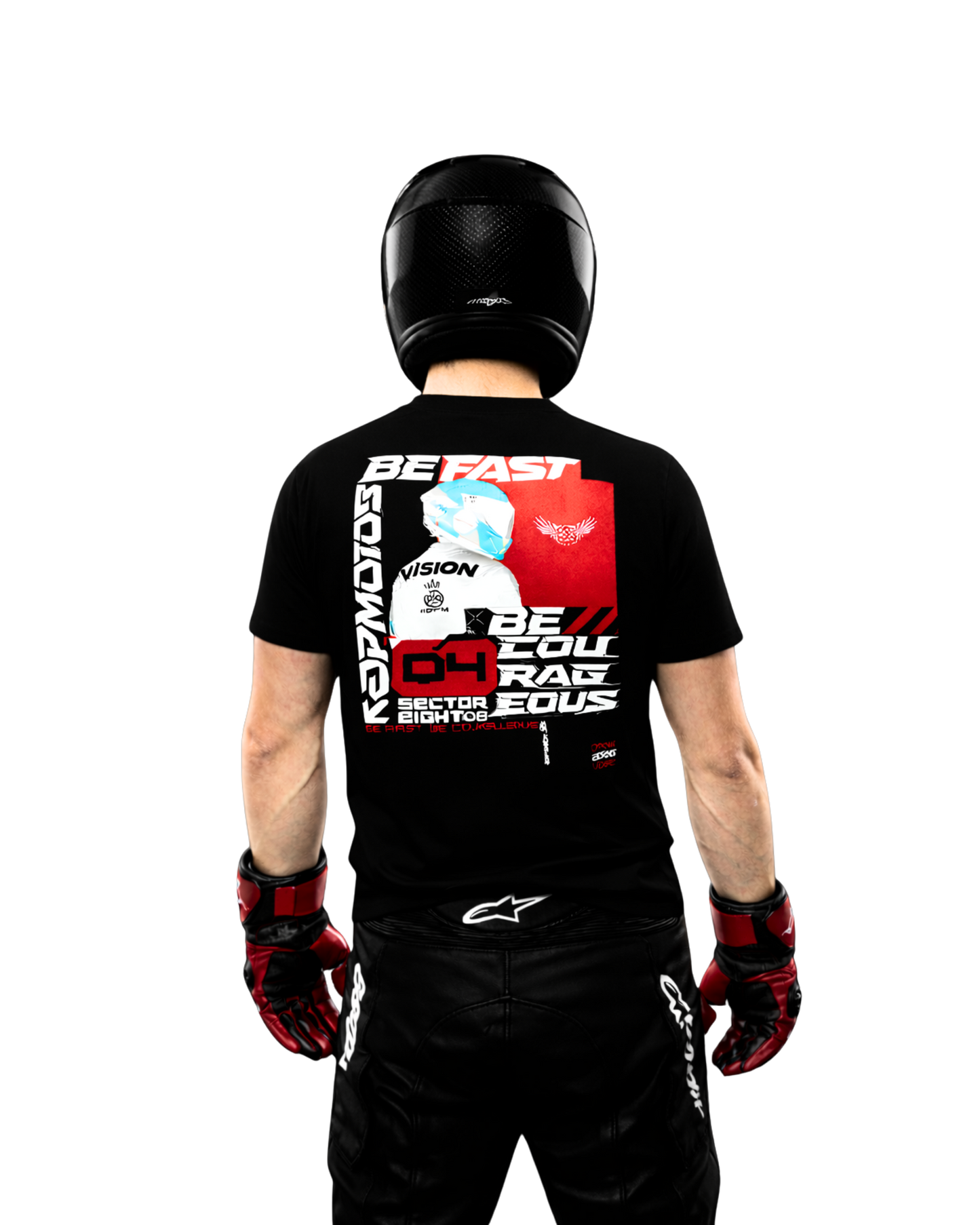 DPMOTOS ED4 Be Fast Be Courageous Biker T-Shirt – Unisex Motorcycle Streetwear