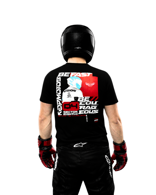DPMOTOS ED4 Be Fast Be Courageous Biker T-Shirt – Unisex Motorcycle Streetwear